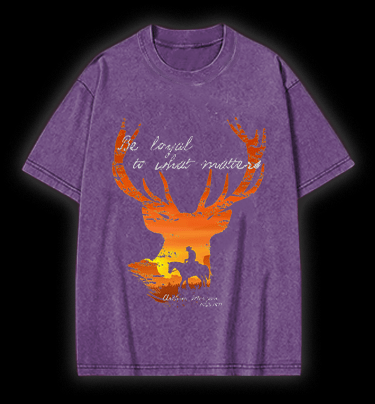 Red Dead Redemption Deer Ending Vintage Washed 100% Cotton T-Shirt - TheDrunkShark