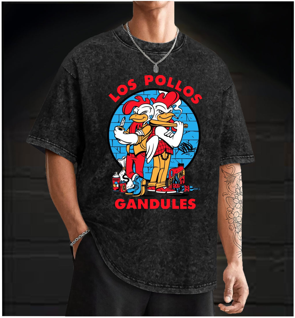  Road Roosters  Vintage Washed 100% Cotton T-Shirt - TheDrunkShark