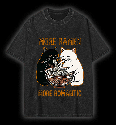 Romantic Cats Vintage Washed 100% Cotton T-Shirt - TheDrunkShark