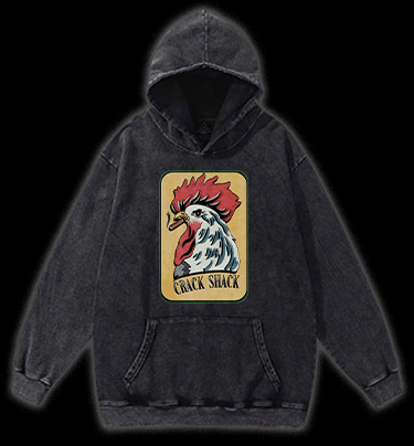 Rooster of Crack Shack Vintage Washed 100% Cotton Hoodie - TheDrunkShark