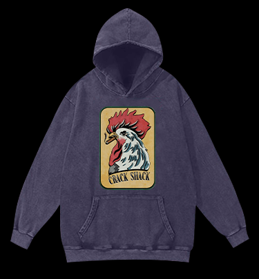 Rooster of Crack Shack Vintage Washed 100% Cotton Hoodie - TheDrunkShark