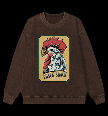 Rooster of Crack Shack Vintage Washed 100% Cotton Sweatshirt - TheDrunkShark