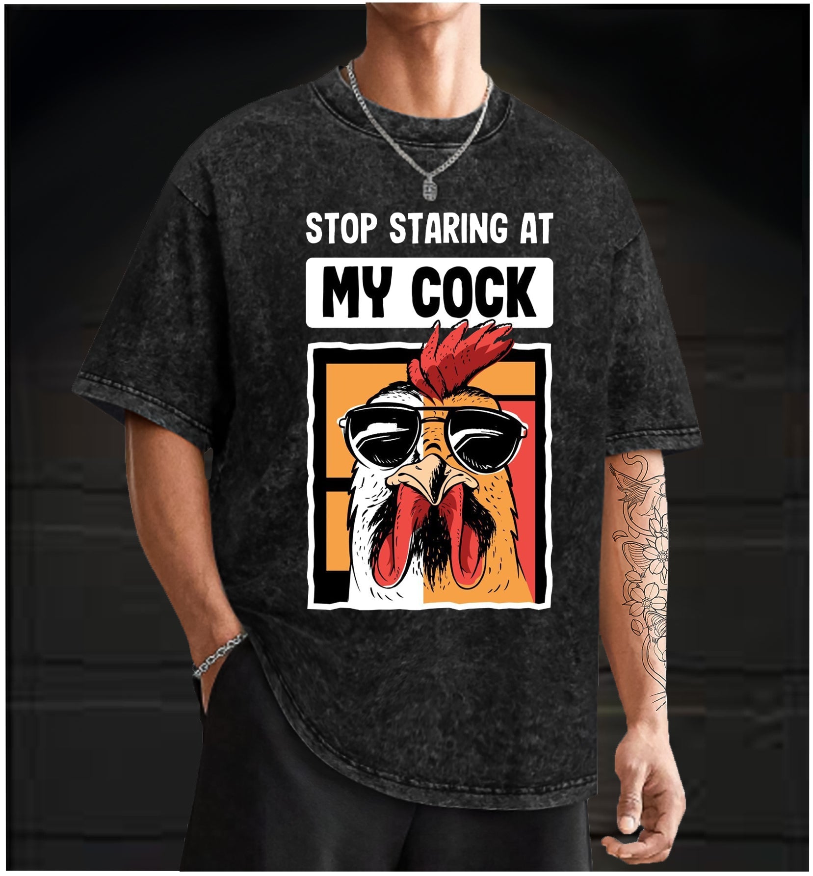  Rooster Talk Vintage Washed 100% Cotton T-Shirt - TheDrunkShark