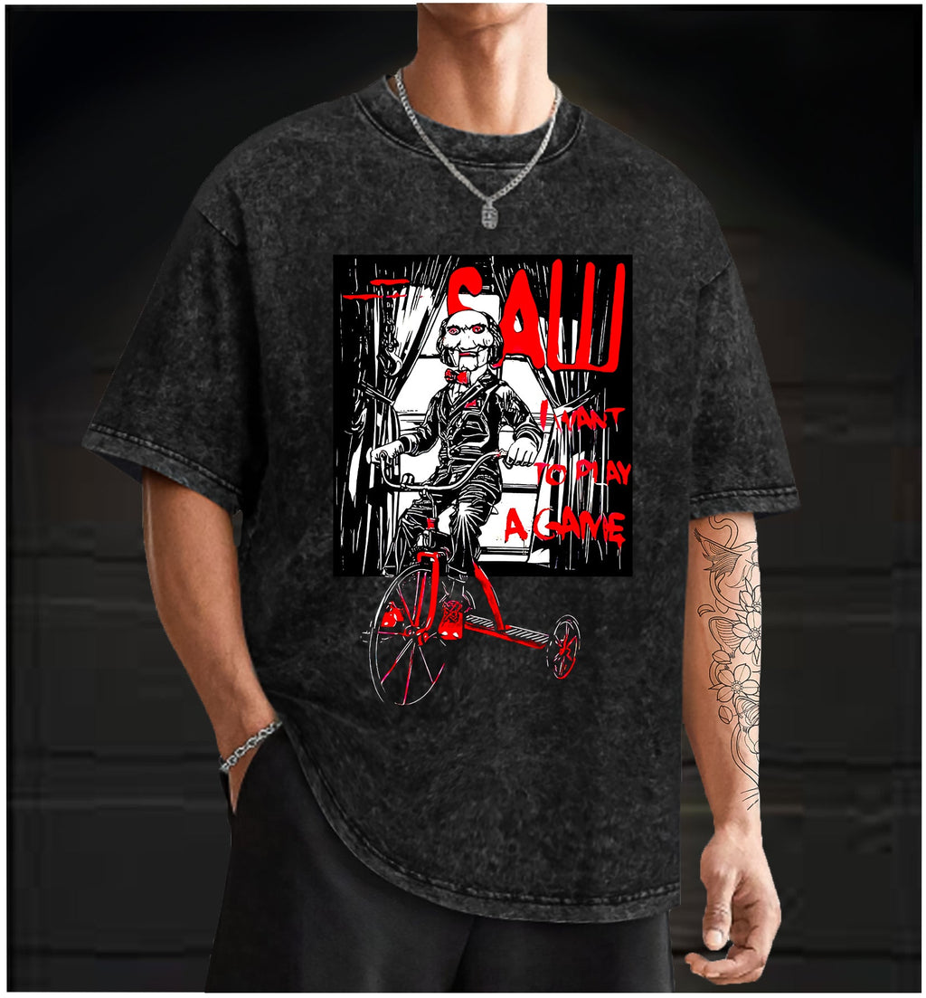  Saw  Vintage Washed 100% Cotton T-Shirt - TheDrunkShark