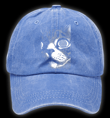 Scary Cat Vintage Washed 100% Cotton Baseball Hat - TheDrunkShark