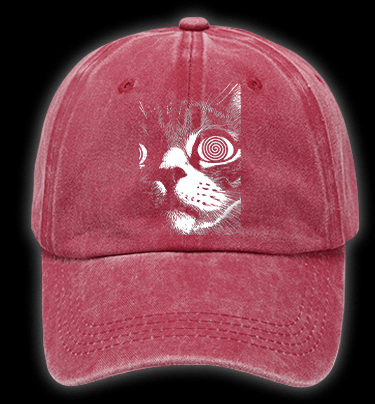 Scary Cat Vintage Washed 100% Cotton Baseball Hat - TheDrunkShark