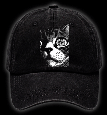 Scary Cat Vintage Washed 100% Cotton Baseball Hat - TheDrunkShark