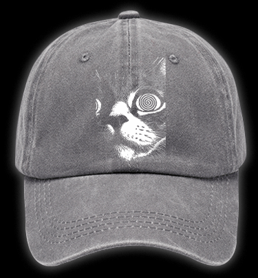 Scary Cat Vintage Washed 100% Cotton Baseball Hat - TheDrunkShark