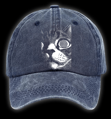 Scary Cat Vintage Washed 100% Cotton Baseball Hat - TheDrunkShark