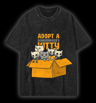 Schr?dinger's cat Vintage Washed 100% Cotton T-Shirt - TheDrunkShark