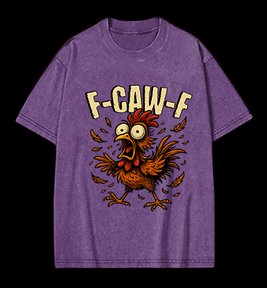 Screaming Chicken  F - CAW - F  Vintage Washed 100% Cotton T-Shirt - TheDrunkShark