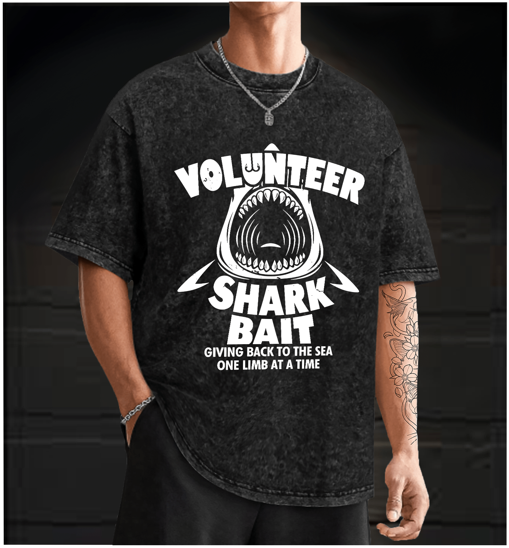 Shark Bait Vintage Washed 100% Cotton T-Shirt - TheDrunkShark