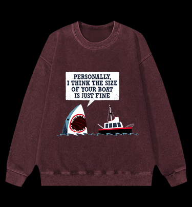 Shark: Boat??¡ê¡ès Fan Vintage Washed 100% Cotton Sweatshirt - TheDrunkShark
