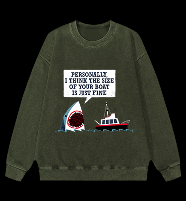 Shark: Boat??¡ê¡ès Fan Vintage Washed 100% Cotton Sweatshirt - TheDrunkShark