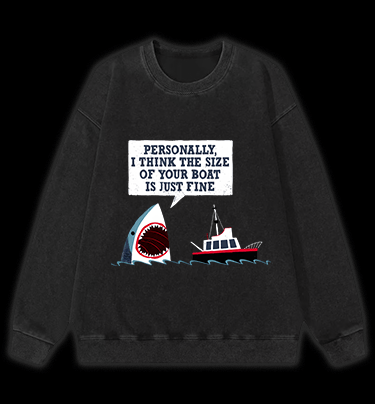 Shark: Boat??¡ê¡ès Fan Vintage Washed 100% Cotton Sweatshirt - TheDrunkShark