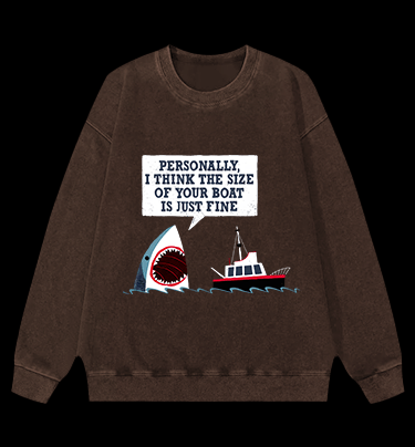 Shark: Boat??¡ê¡ès Fan Vintage Washed 100% Cotton Sweatshirt - TheDrunkShark