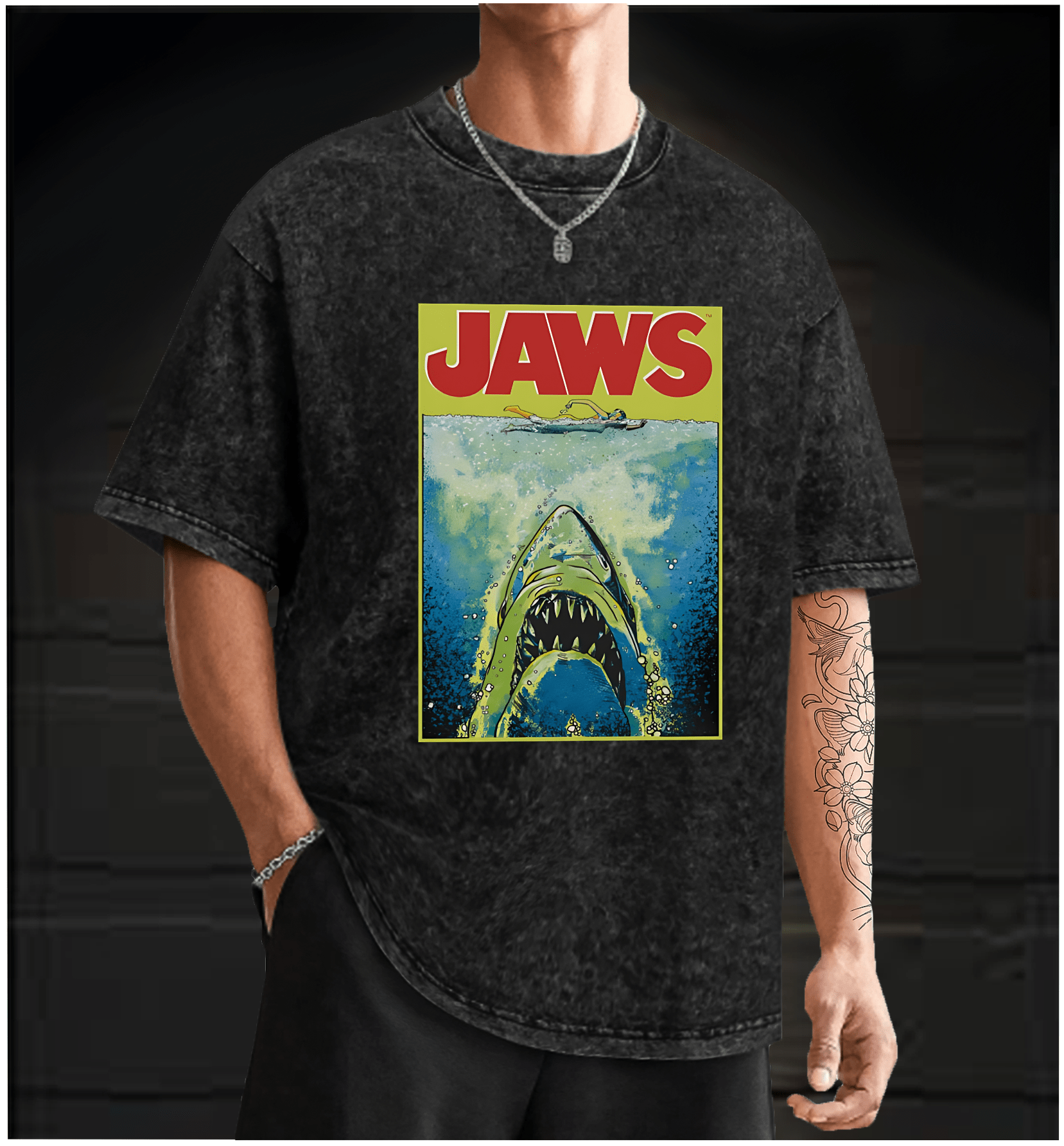 Shark's Uninvited Pool Party Vintage Washed 100% Cotton T-Shirt - TheDrunkShark