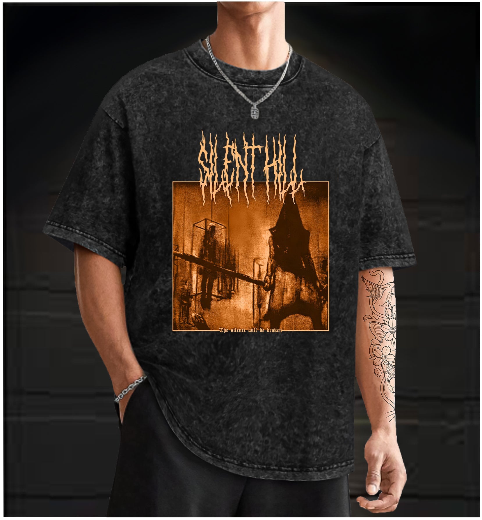  Silent Hill  Monster Vintage Washed 100% Cotton T-Shirt - TheDrunkShark