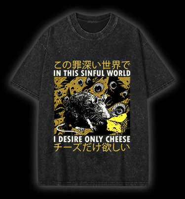  Sinful World Mouse  Monster Vintage Washed 100% Cotton T-Shirt - TheDrunkShark