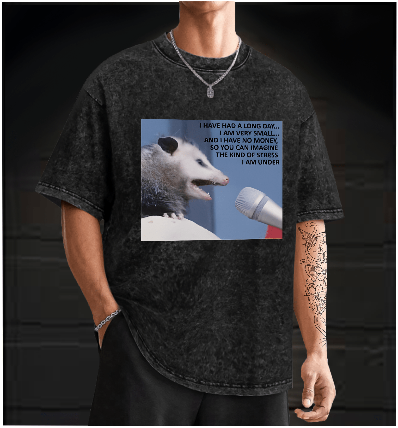 Small Mouse, Big Stress Vintage Washed 100% Cotton T-Shirt - TheDrunkShark