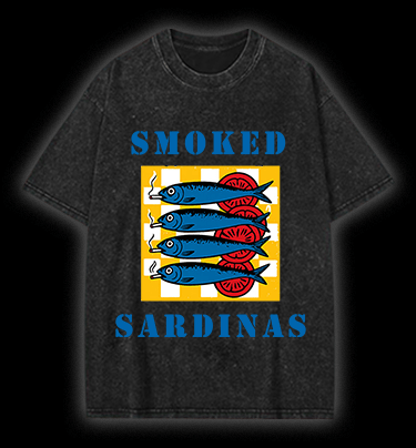 Smoked Fish Vintage Washed 100% Cotton T-Shirt - TheDrunkShark