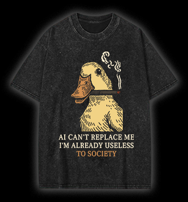  Smoking Duck says  Bear Vintage Washed 100% Cotton T-Shirt - TheDrunkShark