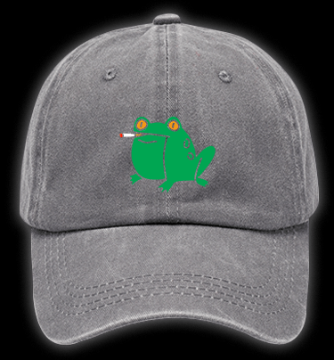 Smoking Frog Vintage Washed 100% Cotton Baseball Hat - TheDrunkShark