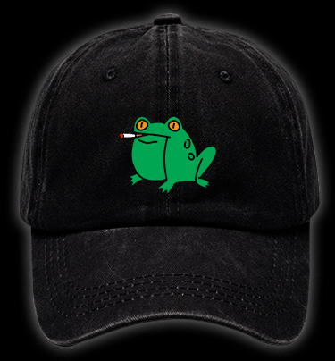 Smoking Frog Vintage Washed 100% Cotton Baseball Hat - TheDrunkShark