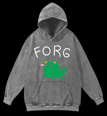 Smoking Frog Vintage Washed 100% Cotton Hoodie - TheDrunkShark