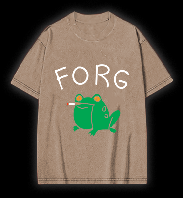 Smoking Frog Vintage Washed 100% Cotton T-Shirt - TheDrunkShark