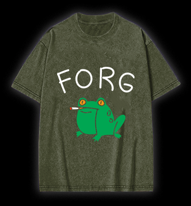 Smoking Frog Vintage Washed 100% Cotton T-Shirt - TheDrunkShark