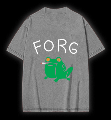 Smoking Frog Vintage Washed 100% Cotton T-Shirt - TheDrunkShark