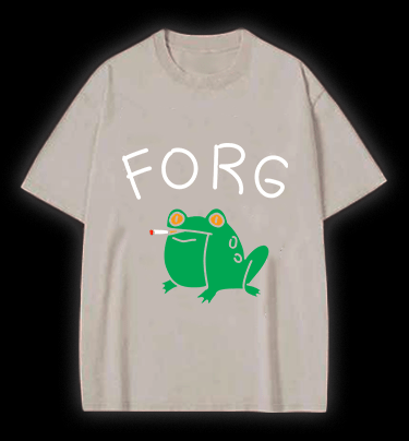 Smoking Frog Vintage Washed 100% Cotton T-Shirt - TheDrunkShark