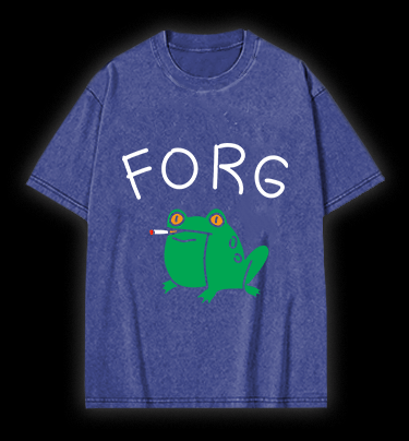 Smoking Frog Vintage Washed 100% Cotton T-Shirt - TheDrunkShark