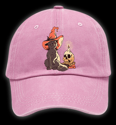 Spooky Cat's Night Vintage Washed 100% Cotton Baseball Hat - TheDrunkShark