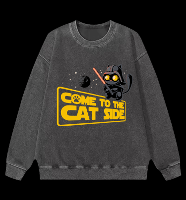 Star Cat Vintage Washed 100% Cotton Sweatshirt - TheDrunkShark