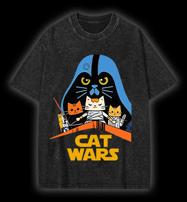 Star Cats  Vintage Washed 100% Cotton T-Shirt - TheDrunkShark
