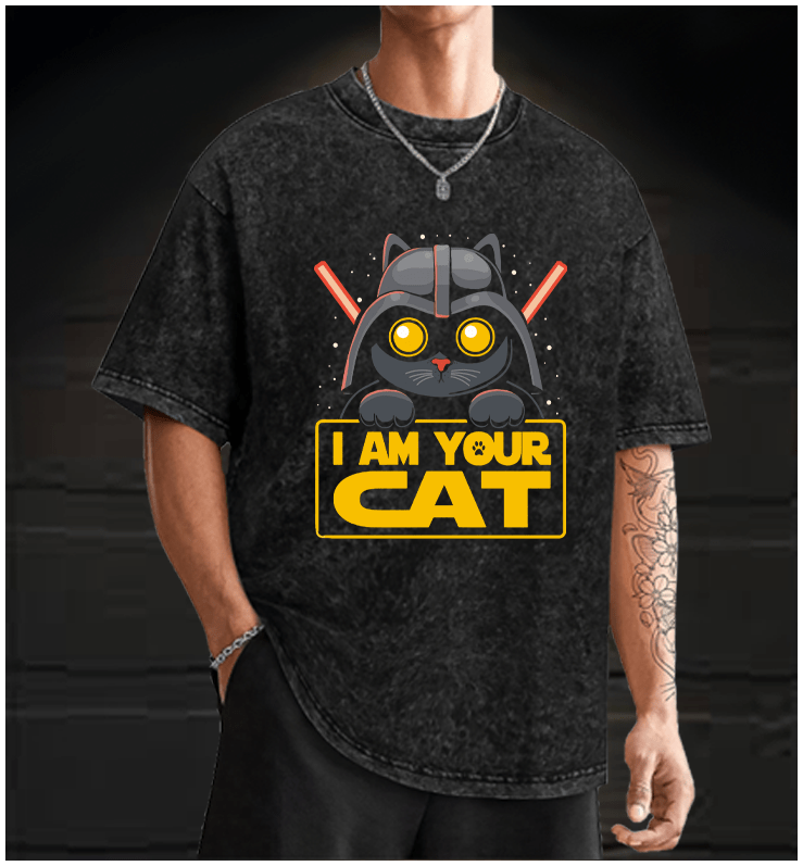 Star Cats Vintage Washed 100% Cotton T-Shirt - TheDrunkShark