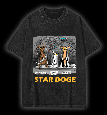 Star Doge Vintage Washed 100% Cotton T-Shirt - TheDrunkShark
