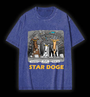 Star Doge Vintage Washed 100% Cotton T-Shirt - TheDrunkShark