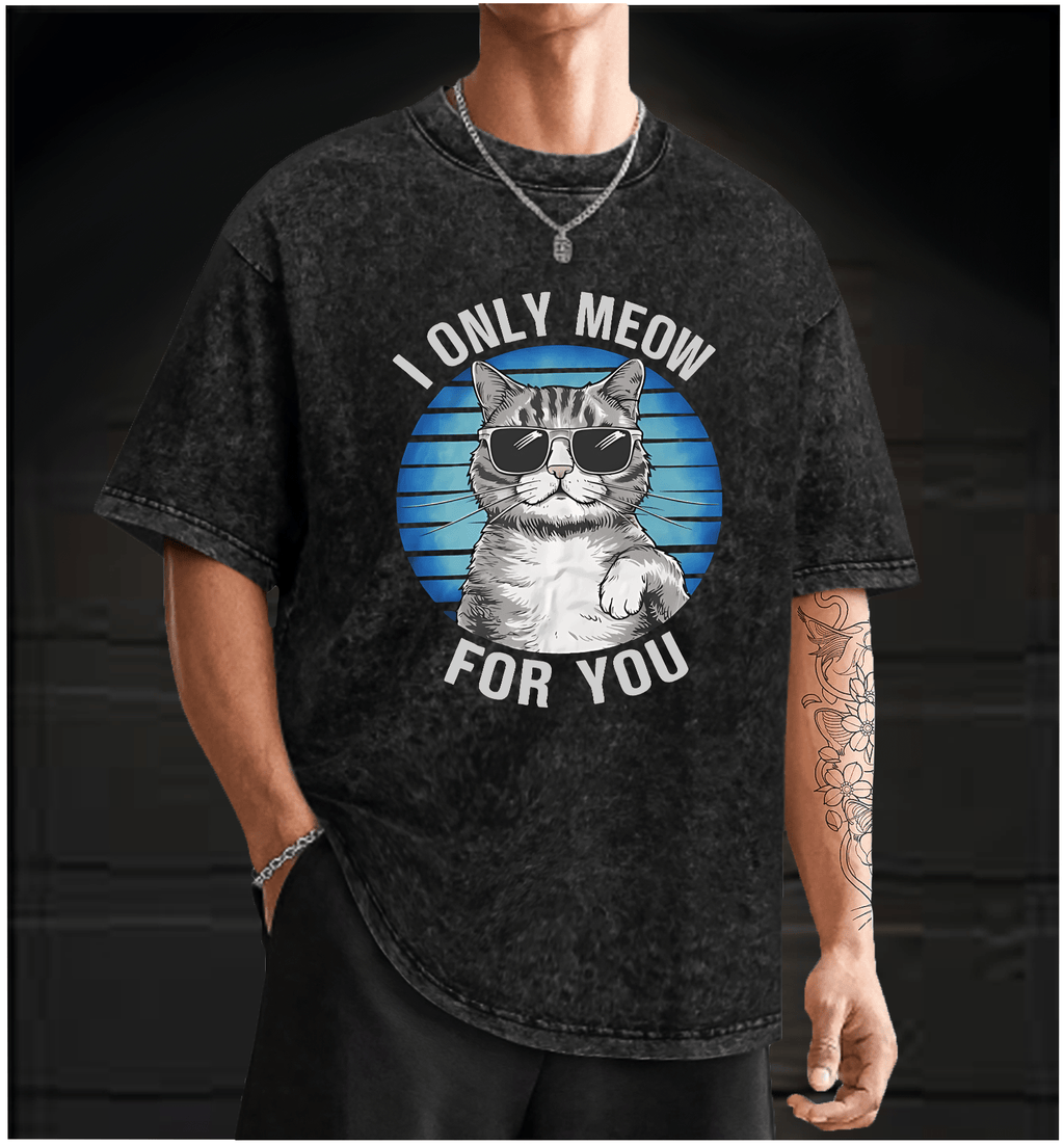 Sunglasses Cat Vintage Washed 100% Cotton T-Shirt - TheDrunkShark