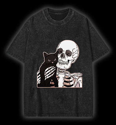  Surprise Cat Vintage Washed 100% Cotton T-Shirt - TheDrunkShark