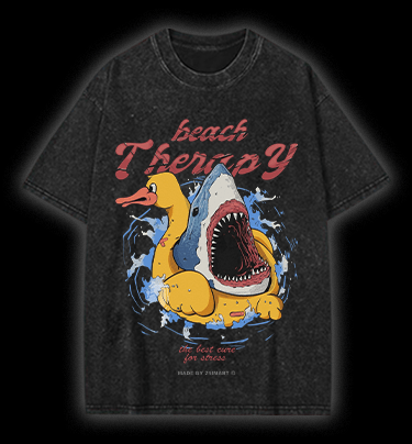  Surprise Shark  Vintage Washed 100% Cotton T-Shirt - TheDrunkShark