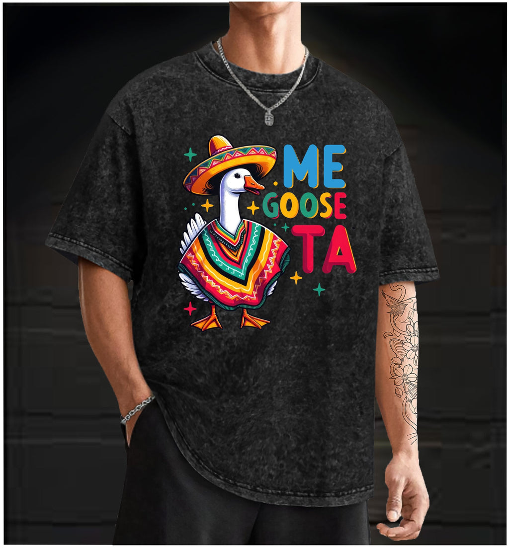  Taco Goose Vibes  Vintage Washed 100% Cotton T-Shirt - TheDrunkShark