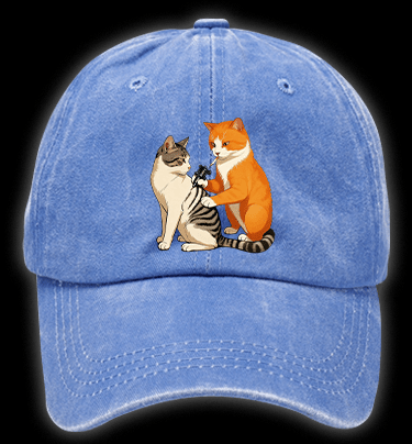 Tattooed Cat Vintage Washed 100% Cotton Baseball Hat - TheDrunkShark