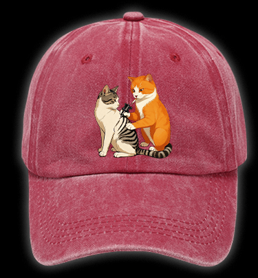 Tattooed Cat Vintage Washed 100% Cotton Baseball Hat - TheDrunkShark