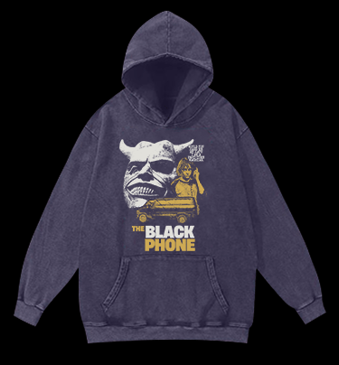 The Black Phone Vintage Washed 100% Cotton Hoodie - TheDrunkShark