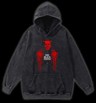 The Black Phone Vintage Washed 100% Cotton Hoodie - TheDrunkShark