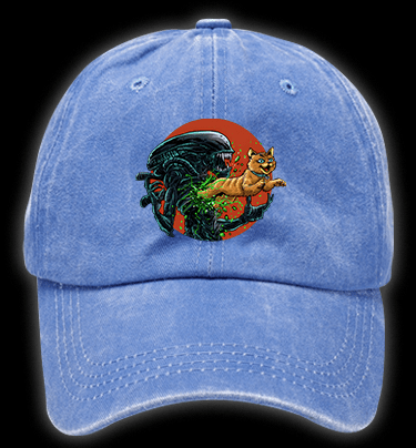 The cat from  Alien  Vintage Washed 100% Cotton Baseball Hat - TheDrunkShark