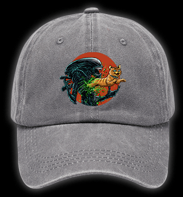 The cat from  Alien  Vintage Washed 100% Cotton Baseball Hat - TheDrunkShark